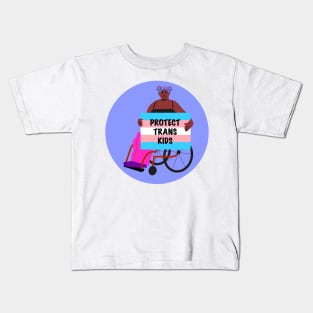 Black Activist in a Wheelchair: Protect Trans Kids Kids T-Shirt